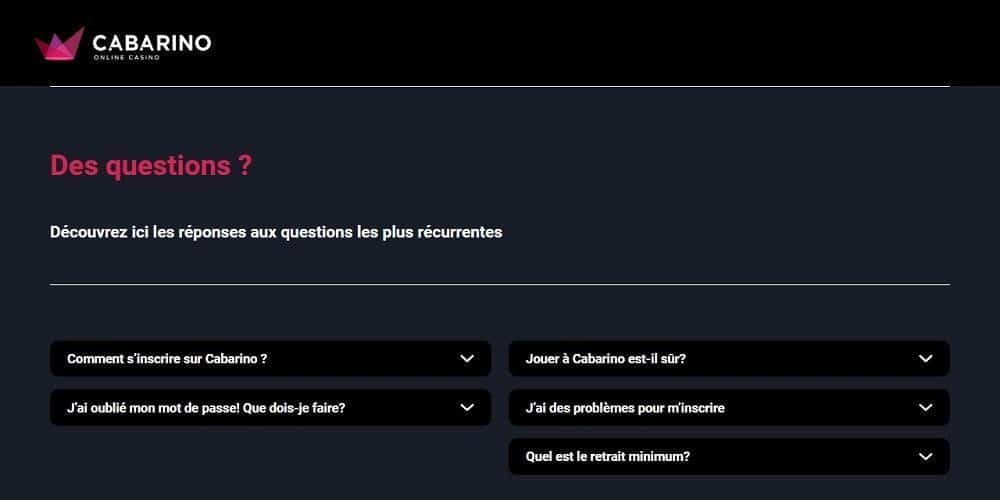FAQ Cabarino Casino