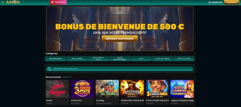 Page d'accueil Amon Casino
