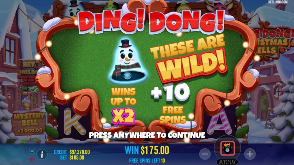 Gameplay de la machine à sous Ding Dong Christmas Bells