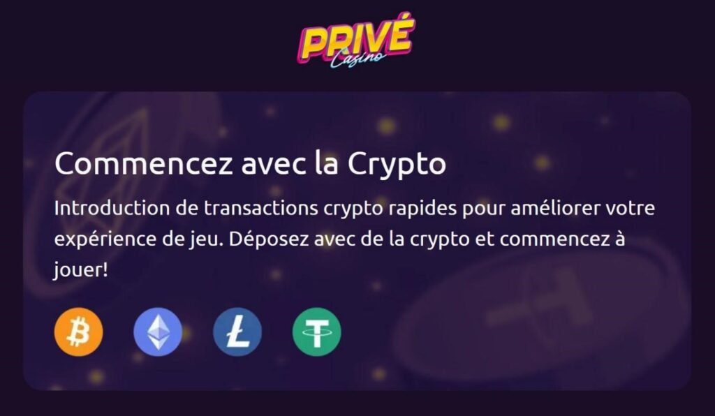 deposez en crypto sur prive casino