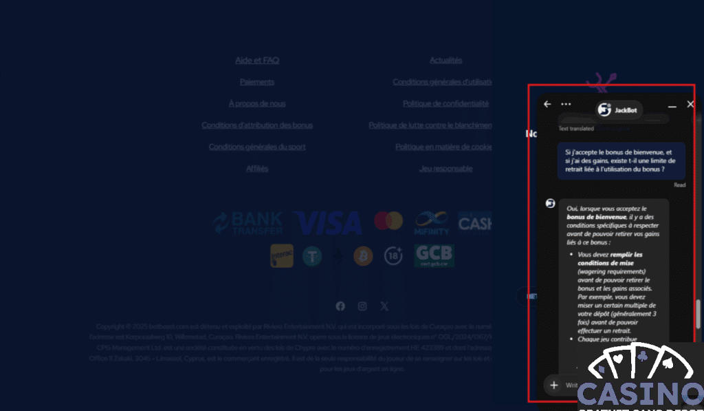 BetBeast support client