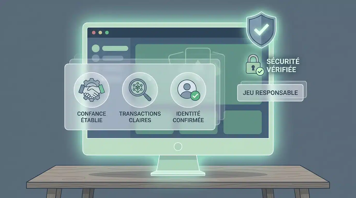 Interface de casino en ligne illustrant la transparence des bonus sans condition de mise