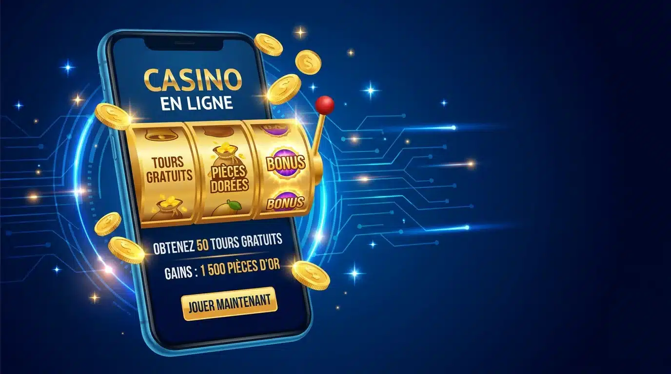 Écran mobile affichant un bonus sans dépôt sur un nouveau casino en ligne canadien