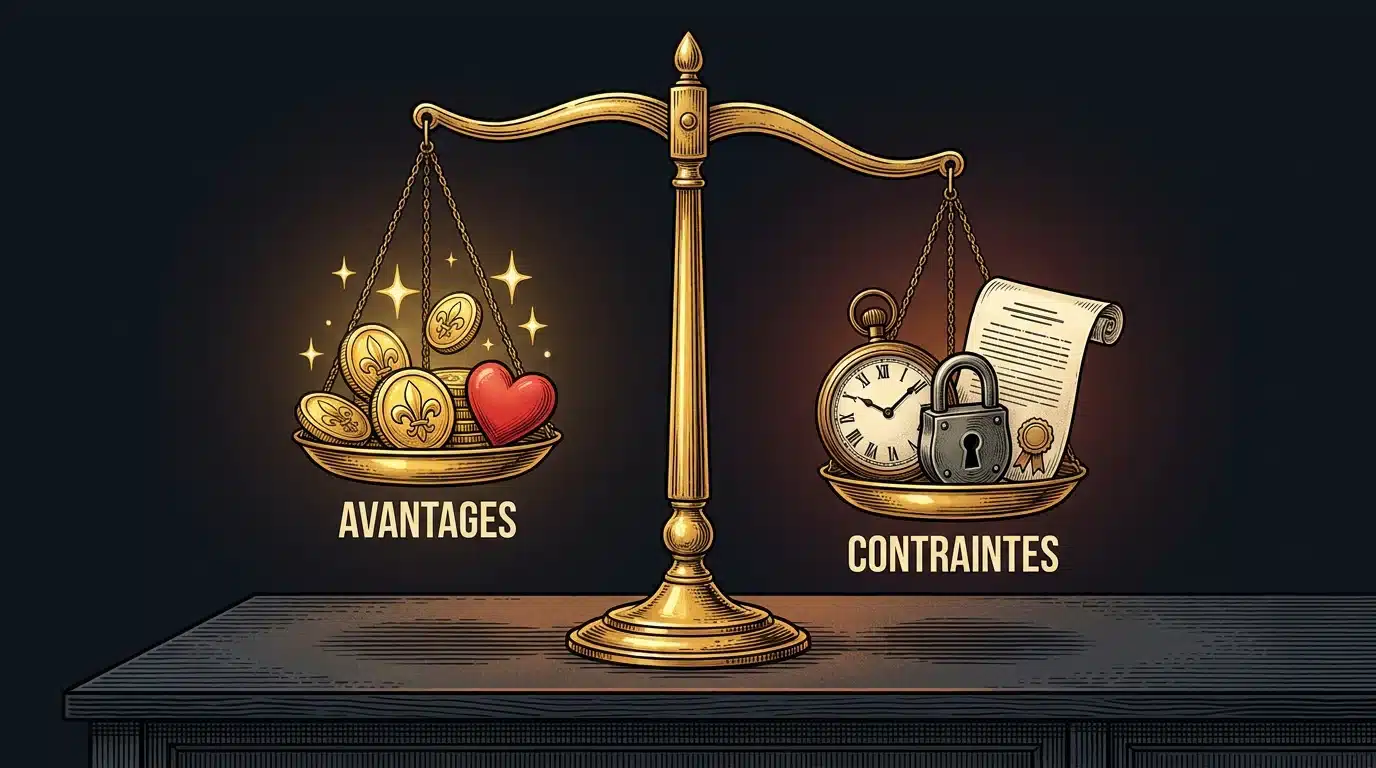 Balance illustrant les avantages et limites des bonus sans dépôt au casino en ligne