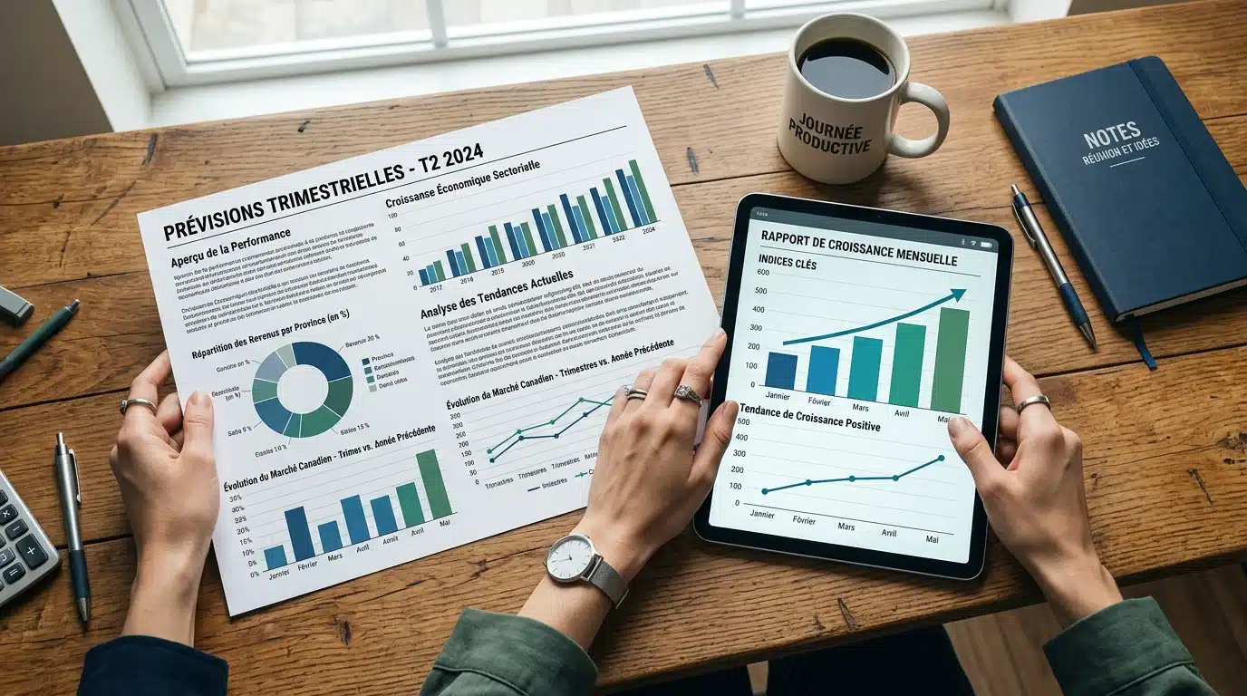 Analyse de données de marché du jeu en ligne sur une tablette et un document imprimé