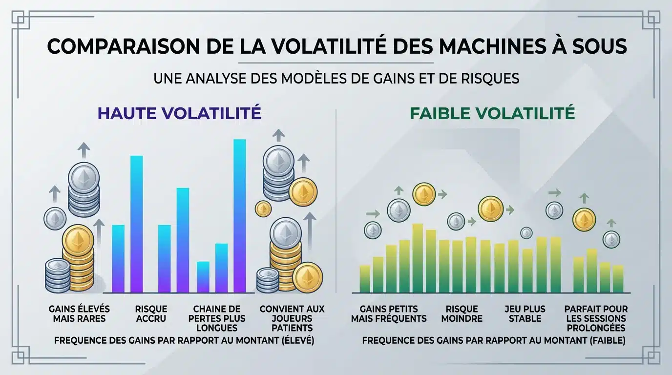 Comparaison visuelle de la volatilité et du RTP des machines à sous