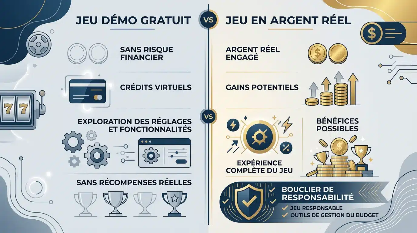 Comparaison entre machines à sous gratuites et argent réel