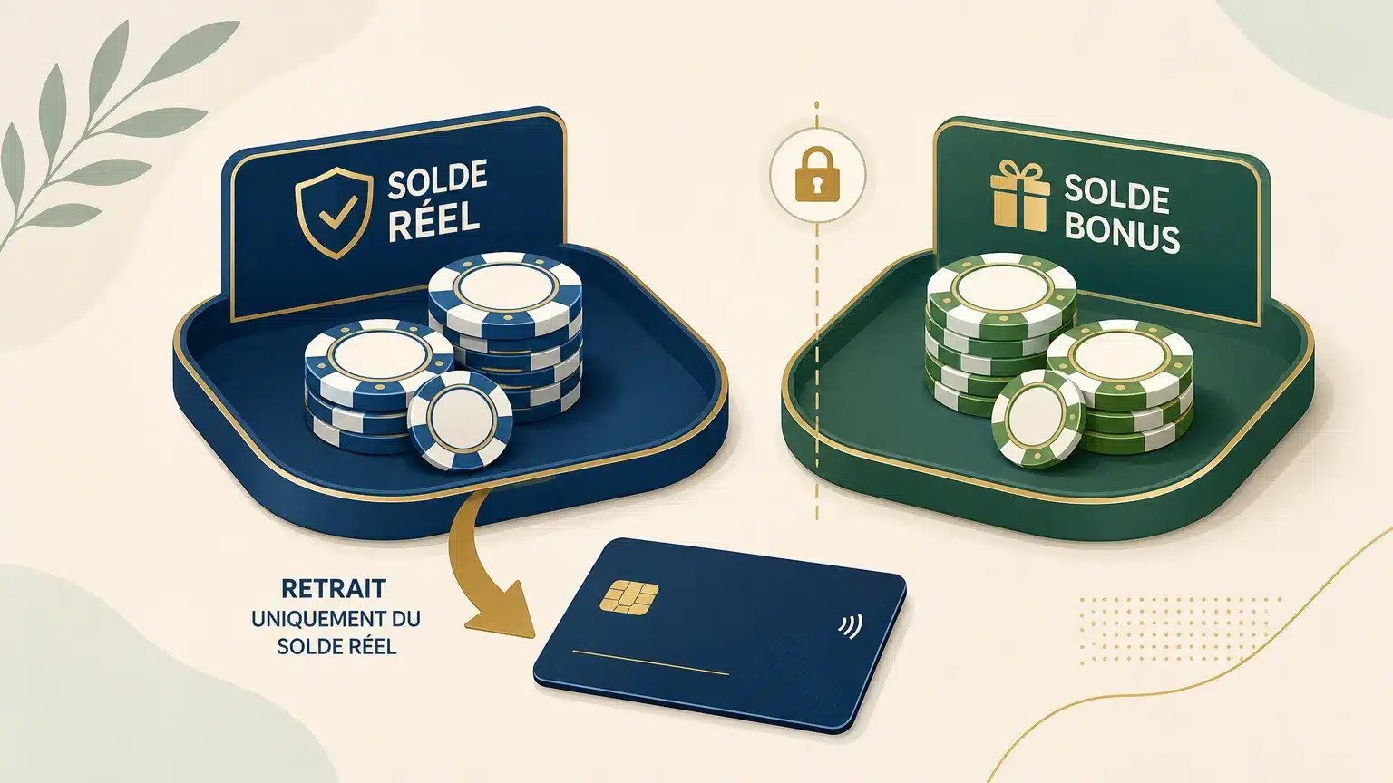Illustration d’un solde réel séparé d’un solde bonus