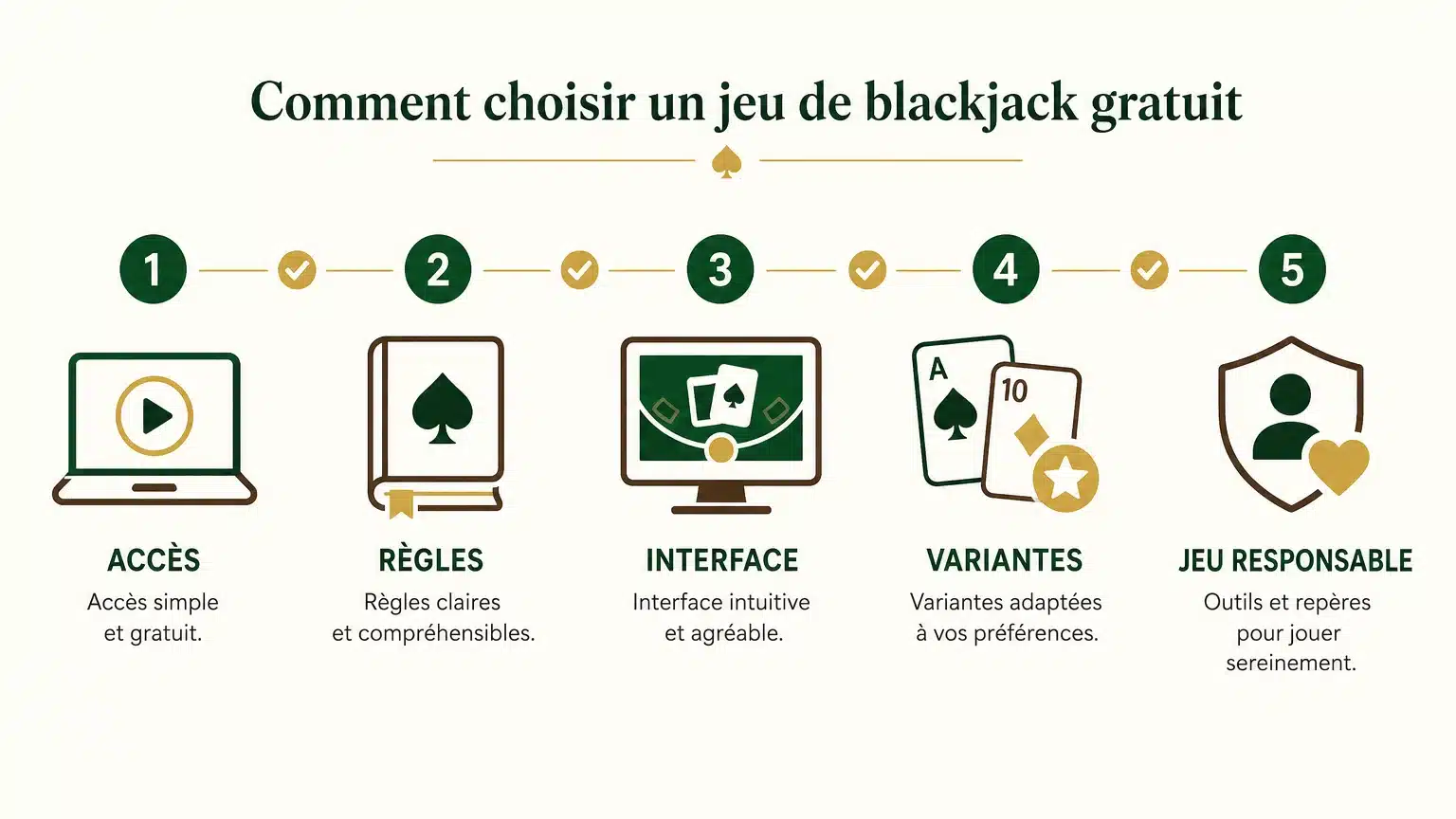 Checklist pour choisir un jeu de blackjack gratuit