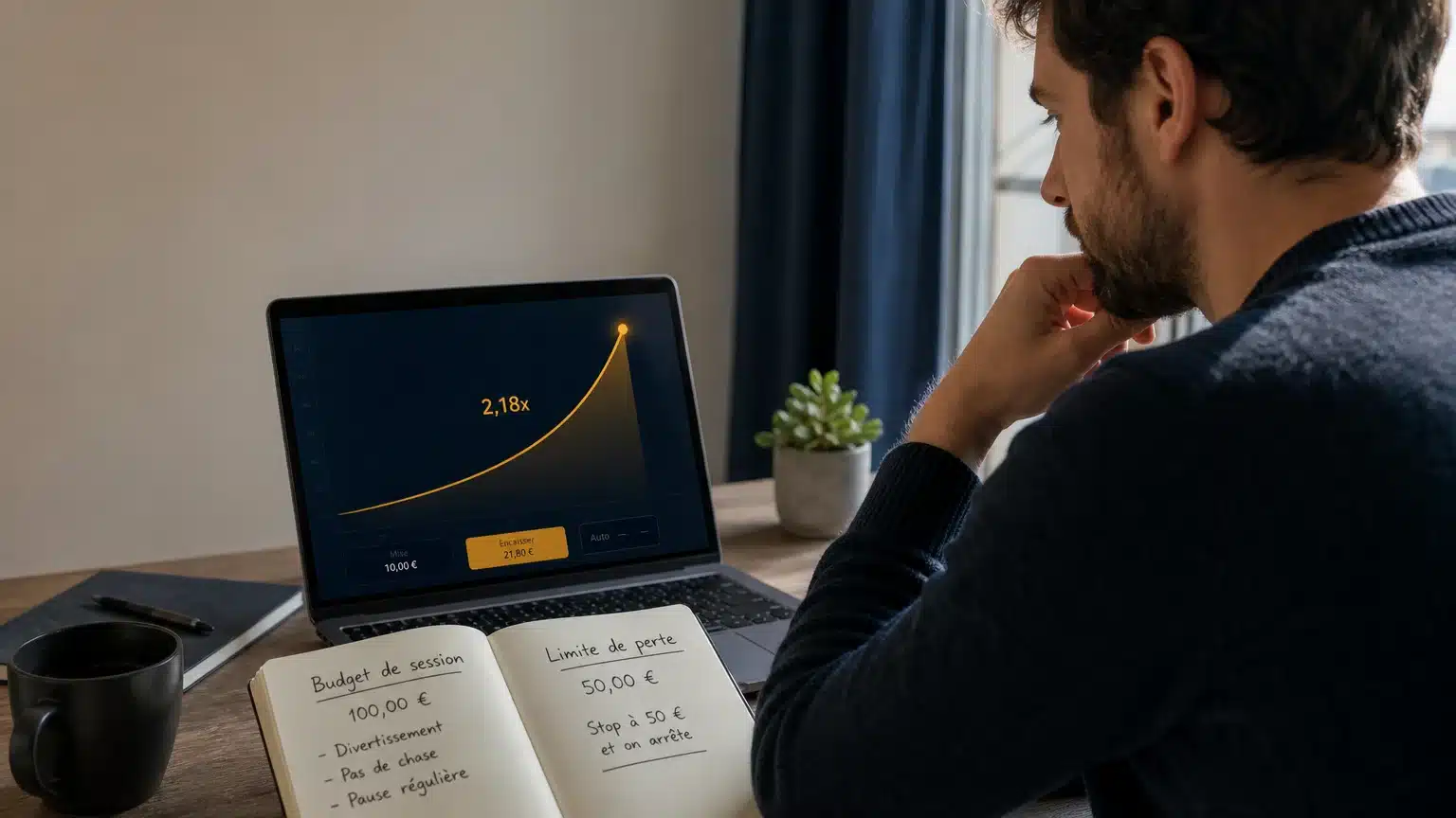 Joueur qui définit un budget avant une session de jeu crash
