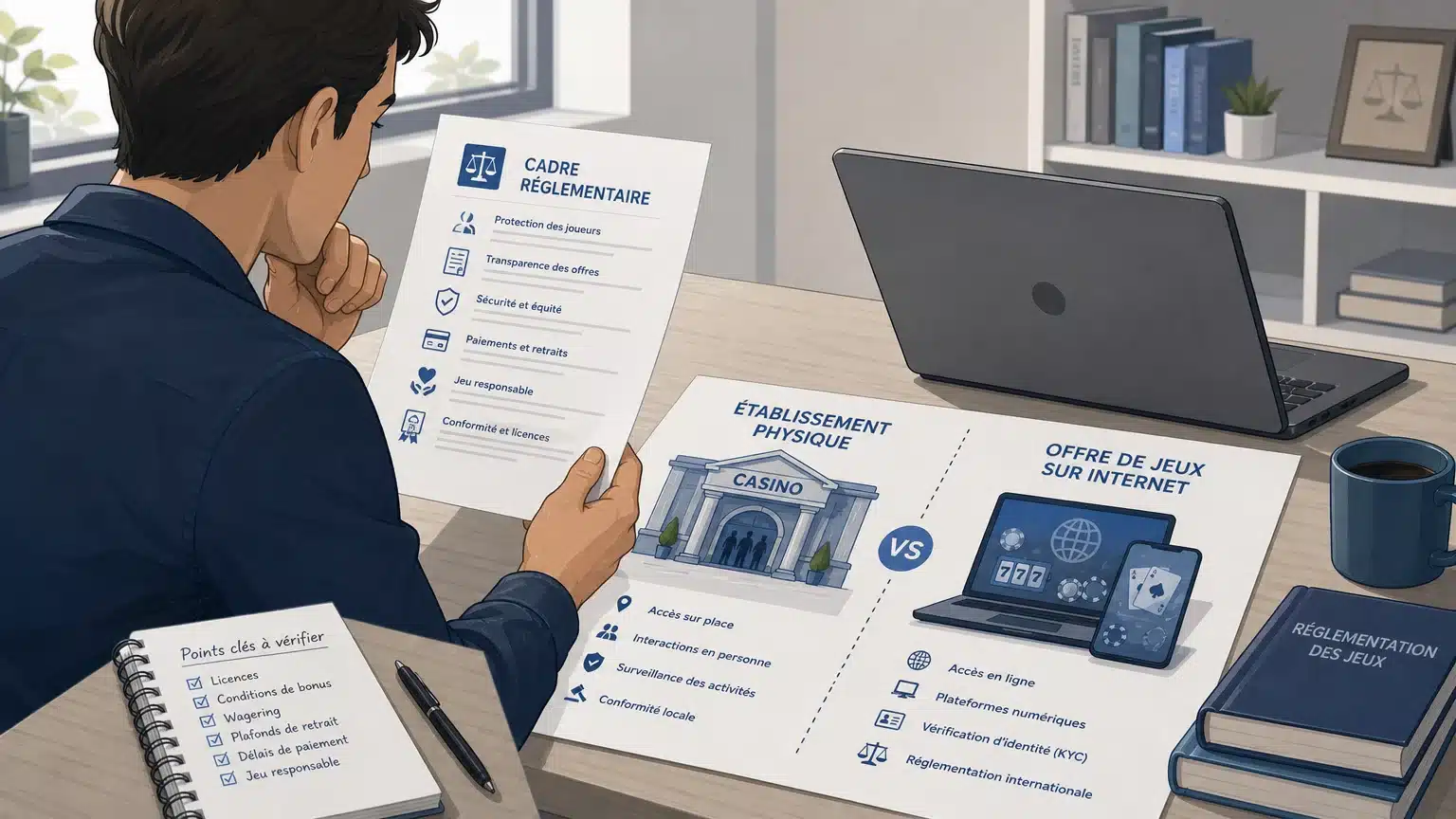 Illustration d’une vérification des règles applicables aux jeux de casino en ligne