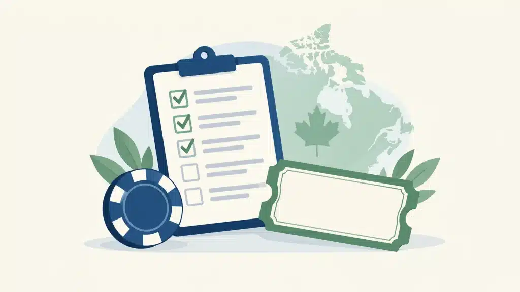Illustration éditoriale sur la vérification des bonus de casino sans dépôt au Canada